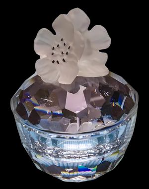뚜껑이 있는 용기, 스와로브스키. 크리스탈과 불투명 유리로 제작