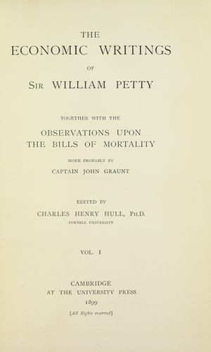 Economic writings, 1899