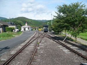 미야노조 선의 사쓰마나가노 역, 회차(혹은 막다른) 선 배치