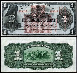 1916년 방크 나시오날 드 라 레퓌블리크(Banque Nationale de la République) 1 구르드 지폐에 묘사된 데살린