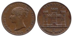 1/2 쿼트 동전, 1842년, 빅토리아 여왕.