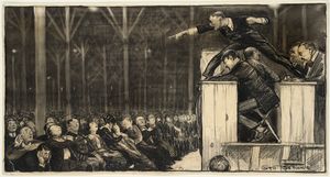 설교하는 빌리 선데이, 조지 벨로스 작품, 1915