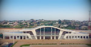 새로운 기차역의 항공 사진