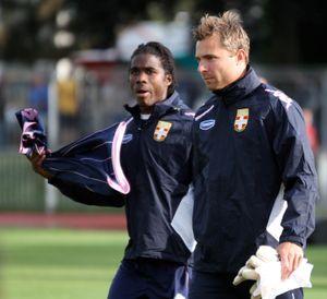 2012년 에비앙에서 훈련 중인 안데르센(오른쪽).