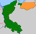 동프로이센 남부의 위치 (주황색)