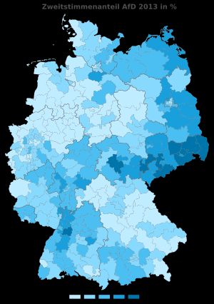 2013년 독일 연방 선거에서 AfD의 두 번째 득표율, 최종 결과