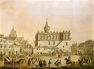 1800년 타르누프의 시장 광장, 지그문트 포겔의 그림