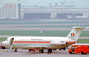 1971년 런던 히드로 공항에 있는 TAROM BAC 1-11.
