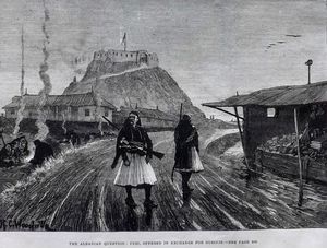The Albanian Question: Tusi, Gusinje와 교환 제안, 1880년 Illustrated London News에 게재된 판화