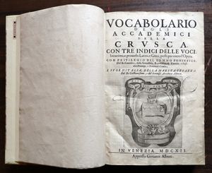 1612년 보카볼라리오 델리 아카데미치 델라 크루스카