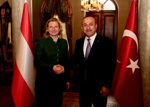 2018년 1월 25일, 터키 외무부 장관 메블뤼트 차우쇼을루와 크나이슬