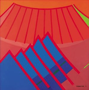 1973년 작품, 캔버스에 유채, 132x132cm