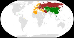 OTIF 단독 회원 (주황색), OTIF 및 SMGS 회원 (갈색), SMGS 단독 회원 (초록색)