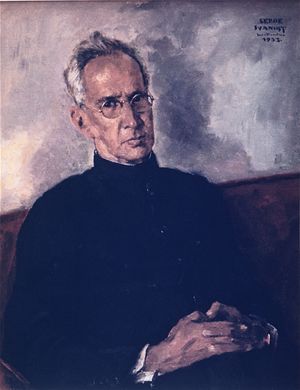 세르게이 이바노프(Serge Ivanoff)가 1953년에 그린 사르베팔리 라다크리슈난의 초상화.