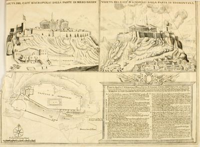  1687년 베네치아 사령관 프란체스코 모로시니에 의한 아테네 파르테논 신전 파괴, 18세기 초 묘사