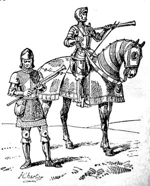 핸드 컬버린을 사용하는 15세기 병사들.