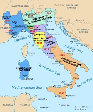 1843년 이탈리아 지도