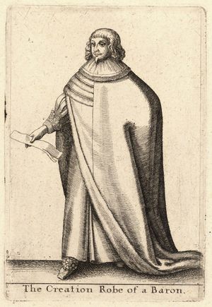 창조 의식 중 착용된 남작의 로브