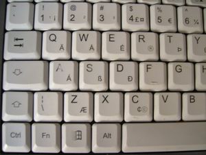 Æ 문자는 US-International 키보드에서 AltGr+z를 사용하여 액세스할 수 있다.