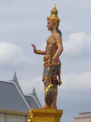 사천왕 중 하나이자 간다르바의 왕인 지국천의 모습.