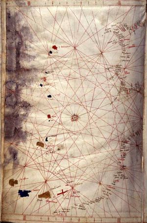 4면으로 구성된 코르비티스 아틀라스의 네 번째이자 마지막 시트 (1384–1410)