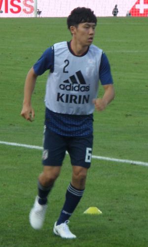 2018년 일본 대표팀 훈련 중인 엔도