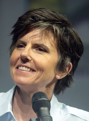 Tig Notaro speaking at the 2018 San Diego Comic-Con International in San Diego, California.