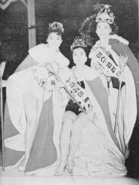 1961년 미스코리아(가운데). 왼쪽과 오른쪽은 미스코리아 준우승자