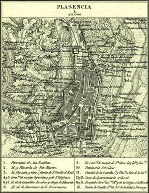 프란시스코 코엘로의 19세기 플라센시아 지도