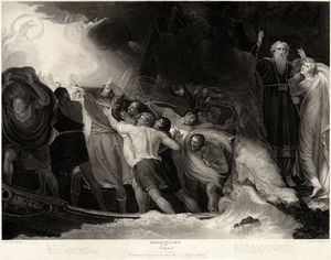 1막 1장의 난파, 조지 로미(George Romney)의 그림을 벤자민 스미스(Benjamin Smith)가 1797년에 판화로 제작함