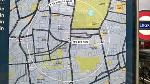 노팅힐 왕립 구역 of K&C 의회 지도. 노팅힐의 공식 구역과 주변 지역의 윤곽, 2018