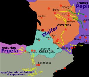 760년경 바스코니아와 아키텐 공국의 상황