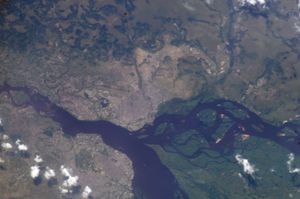 우주에서 본 브라자빌의 모습