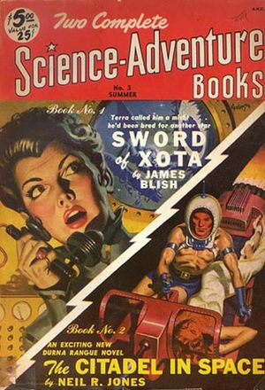 블리시의 The Warriors of Day는 1951년 "Sword of Xota"라는 제목으로 Two Complete Science-Adventure Books에 처음 출판되었다.