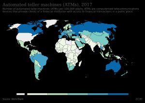 인구 10만 명당 ATM 대수.
