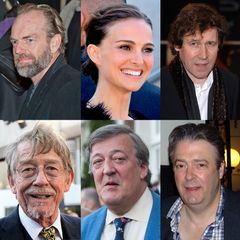 주요 출연진상단: 왼쪽부터 휴고 위빙, 나탈리 포트만, 스티븐 레아하단: 왼쪽부터 존 허트, 스티븐 프라이, 로저 알람