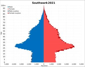 서더크구의 인구 피라미드