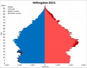 2021년 힐링던 인구 피라미드