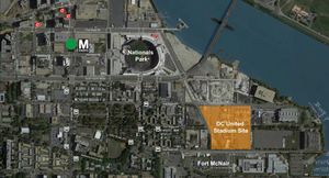 내셔널스 파크 및 네이비 야드-볼파크 역과 관련된 제안 위치