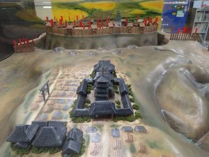 복원 디오라마(오사카부·텐노지구 구청) 센다 요시히로 감수. 앞쪽은 시텐노지