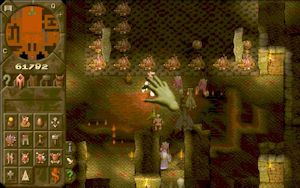 악의 손으로 건설된 던전을 탐색하는 모습