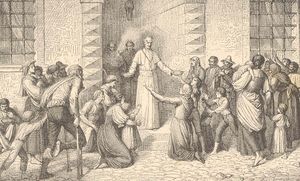 페루자에서 가난한 사람들을 돕는 페치 대주교