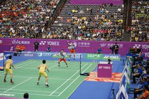 2019년 중화 타이베이 오픈 결승에서 말레이시아 조를 상대로 경기하는 서승재와 최솔규