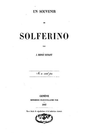 솔페리노의 회상 초판 표지(1862)