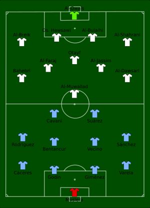 우루과이 대 사우디아라비아 경기 선발 라인업