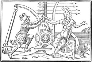 로마의 투석기 설계를 보여주는 판화, 1581년