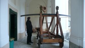 이탈리아 메르카토 산 세베리노의 Petraria Arcatinus 투석기