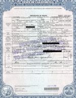 존 달의 사망 증명서.