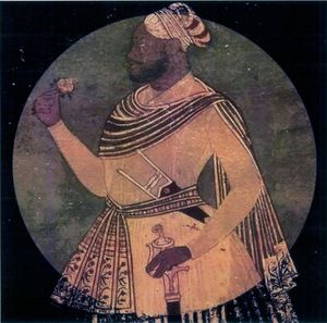 아흐메드나가르 술탄국의 말리크 암바르의 옆모습을 그린 그림, 카드키(후일 아우랑가바드)의 창시자