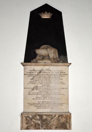 헨리온템스(Henley-on-Thames)의 성 마리아 처녀 교회에 있는 뒤무리에의 장례 기념비